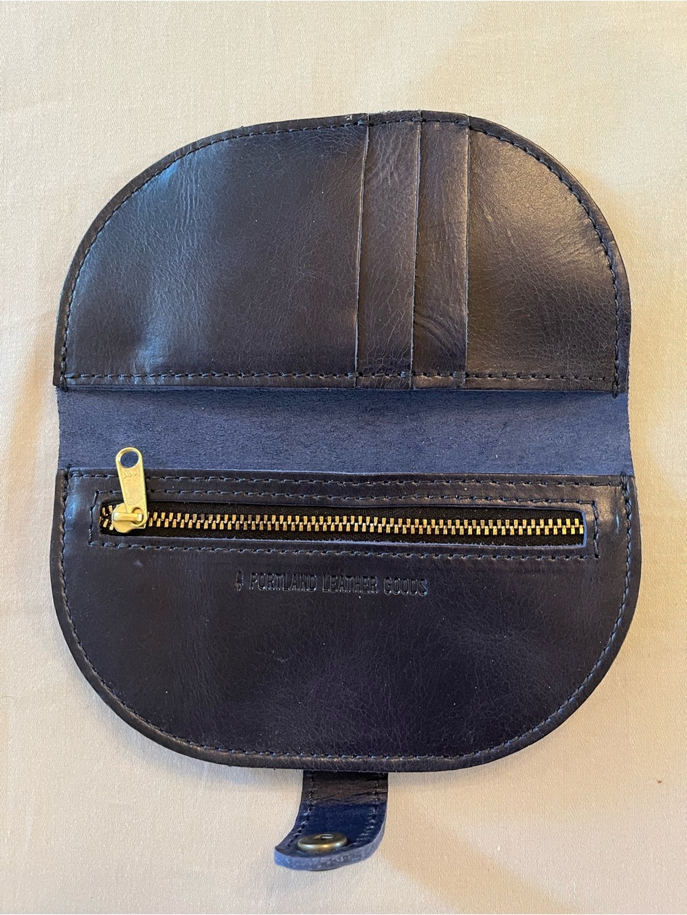 Portland Leather Navy Leather Quesadilla Wallet